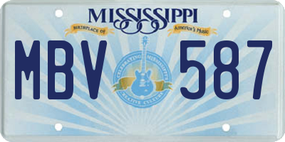 MS license plate MBV587