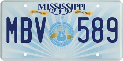 MS license plate MBV589