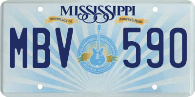 MS license plate MBV590