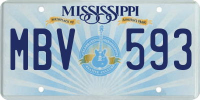 MS license plate MBV593