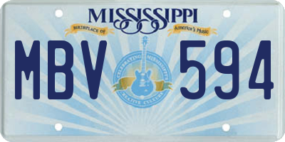 MS license plate MBV594