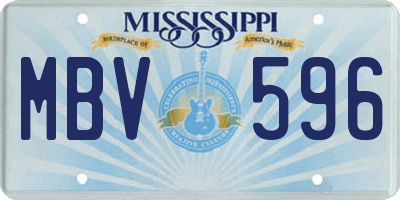 MS license plate MBV596