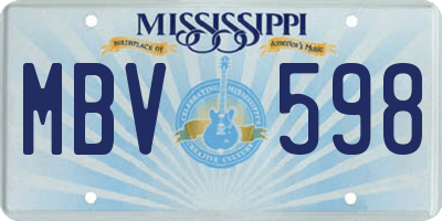 MS license plate MBV598