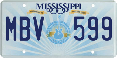 MS license plate MBV599
