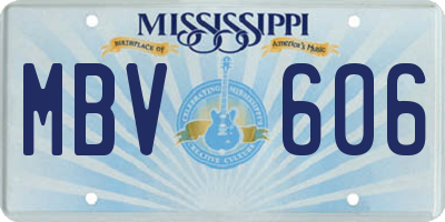 MS license plate MBV606