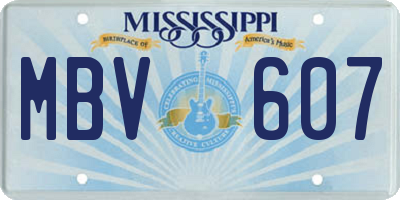 MS license plate MBV607