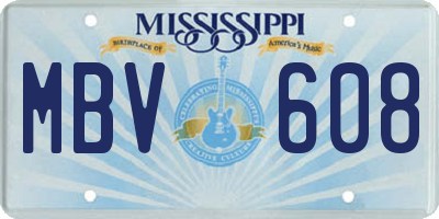 MS license plate MBV608