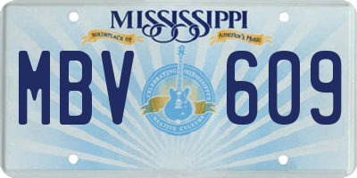 MS license plate MBV609