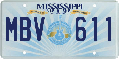 MS license plate MBV611