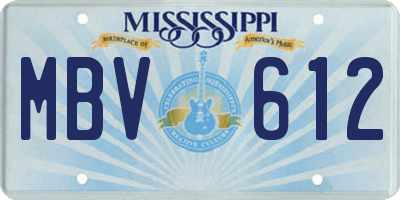 MS license plate MBV612
