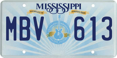 MS license plate MBV613