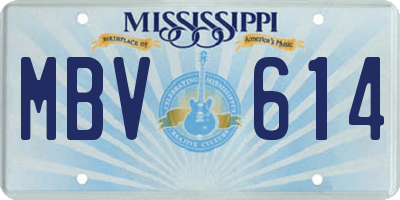 MS license plate MBV614
