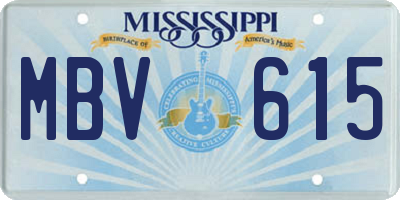 MS license plate MBV615