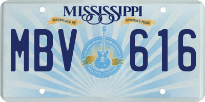 MS license plate MBV616