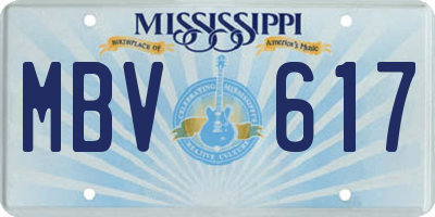 MS license plate MBV617