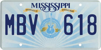MS license plate MBV618