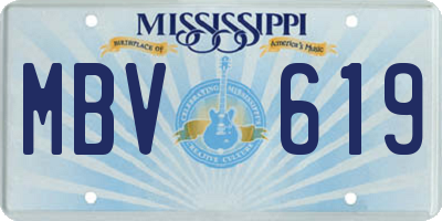 MS license plate MBV619