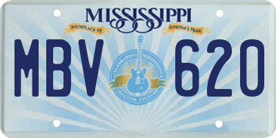 MS license plate MBV620