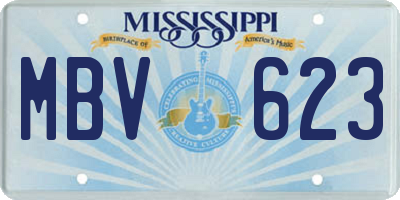 MS license plate MBV623