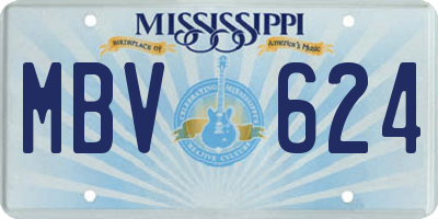 MS license plate MBV624