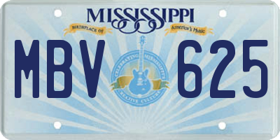 MS license plate MBV625