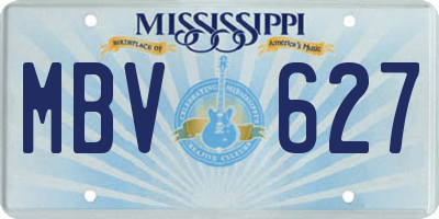 MS license plate MBV627
