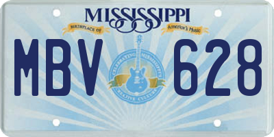 MS license plate MBV628