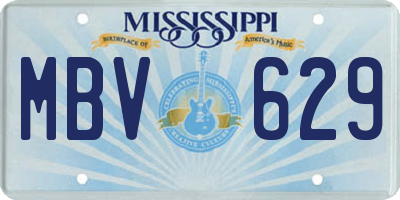 MS license plate MBV629