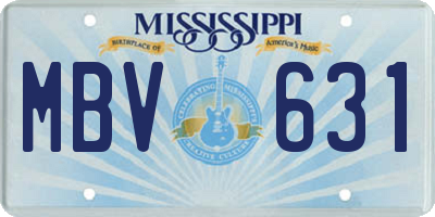 MS license plate MBV631