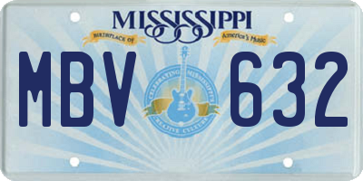 MS license plate MBV632