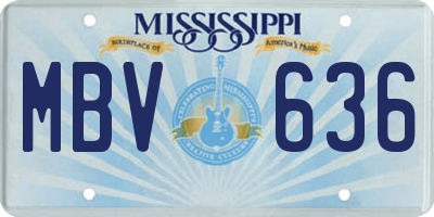 MS license plate MBV636