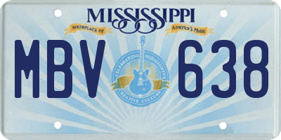 MS license plate MBV638