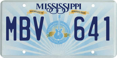 MS license plate MBV641