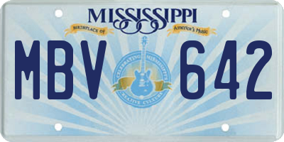 MS license plate MBV642