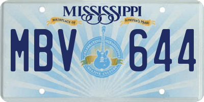MS license plate MBV644