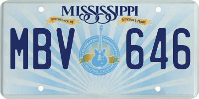 MS license plate MBV646