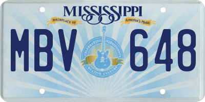 MS license plate MBV648