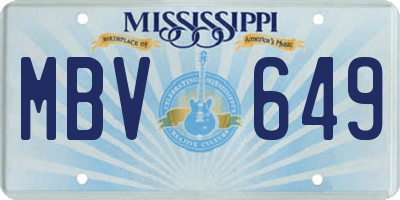 MS license plate MBV649