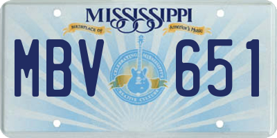 MS license plate MBV651