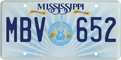 MS license plate MBV652