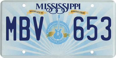 MS license plate MBV653