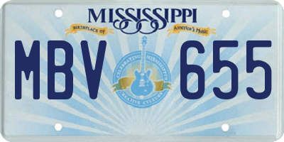 MS license plate MBV655