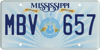 MS license plate MBV657