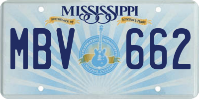 MS license plate MBV662