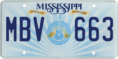 MS license plate MBV663