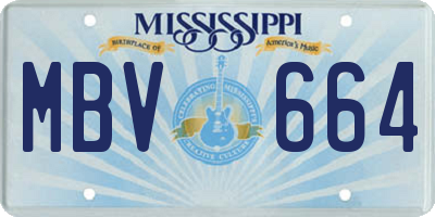 MS license plate MBV664