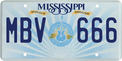 MS license plate MBV666