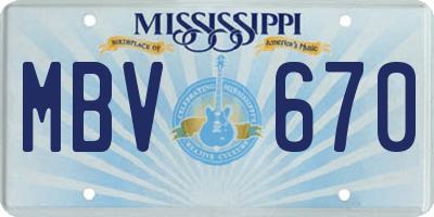 MS license plate MBV670