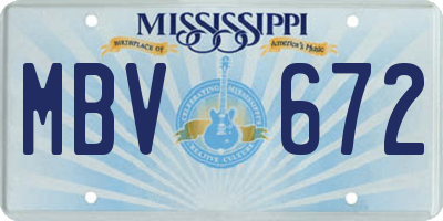 MS license plate MBV672