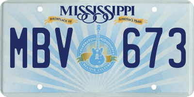 MS license plate MBV673